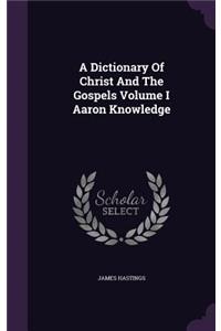 A Dictionary of Christ and the Gospels Volume I Aaron Knowledge