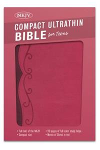 NKJV Compact Ultrathin Bible for Teens, Fuchsia LeatherTouch