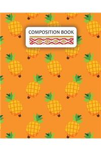 Composition Book: Pineapple Ruled Paper Journal (Extra Large 8x10 Inches)