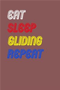 Eat Sleep gliding Repeat Notebook Fan Sport Gift