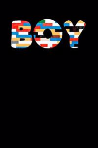 Boy Blocks Notebook block letters universal size A5 (6 x 9 in) 110 Lined lines Pages Journal gift for kids