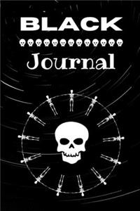 Black Journal: Diary/ Notebook for Goths, Metals and other Creatures of the night -100 Lined Pages 6x9 inches ( DIN 5)