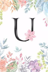 Monogrammed Floral U Journal by Crazy Beautiful Designs