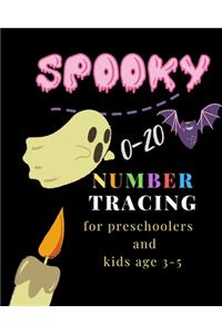 spooky, 0-20 Number tracing for Preschoolers and kids Ages 3-5