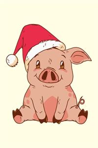 Funny Christmas Pig - Journal Diary Journal Lined about A5 FORMAT - notepad for school and work. Christmas theme, pork, pig, sweet, piglets, Farmer, Farm