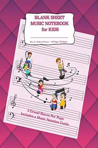 Blank Sheet Music Notebook for Kids