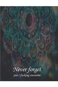 Never forget you r fucking awesome
