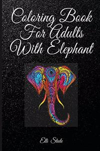 Coloring Book For Adults With Elephant