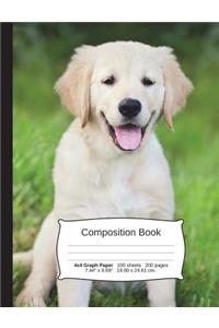 Dog Composition Notebook, Graph Paper