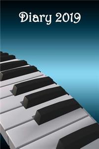 Diary: Piano Wavy, Teal Bg - Bespoke, Personalised Desk Diary. Contact Us If You Would Like Your Own Image, Name or Other Text on a Book