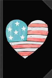 Patriotic I Love the USA Flag Journal Notebook