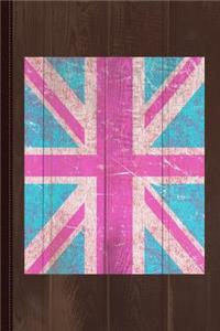 Pink Vintage Union Jack Flag Journal Notebook