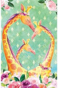 Journal Notebook For Animal Lovers Giraffes In Flowers