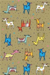 Bullet Journal Notebook for Dog Lovers, Happy Dogs Pattern 8