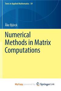 Numerical Methods in Matrix Computations