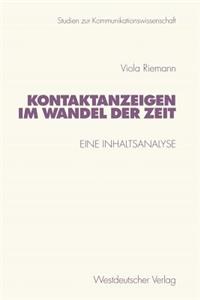 Kontaktanzeigen Im Wandel Der Zeit: Eine Inhaltsanalyse