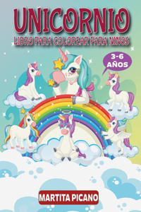 Unicornio Libro Para Colorear Para Niños 3-6 Años
