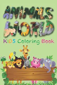 ANIMALS WORLD KIDS Coloring Book