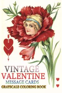 vintage valentine message cards grayscale coloring book