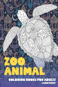 Zoo Animal Coloring Books for Adults - Large Print