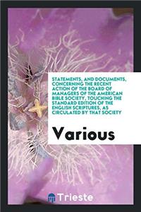 STATEMENTS, AND DOCUMENTS, CONCERNING TH