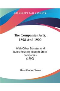 Companies Acts, 1898 And 1900