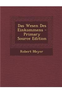 Das Wesen Des Einkommens