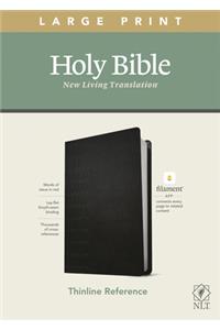 NLT Large Print Thinline Reference Bible, Filament Enabled Edition (Red Letter, Leatherlike, Black)