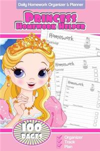 Daily Homework Organizer & Planner Princess Homework Helper