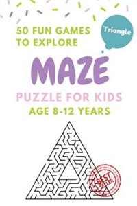 Maze Puzzle for Kids Age 8-12 years, 50 Fun Triangle Maze to Explore