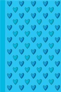 Journal: Blue Hearts 6x9 - Graph Journal - Journal with Graph Paper Pages, Square Grid Pattern