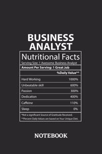 Nutritional Facts Business Analyst Awesome Notebook