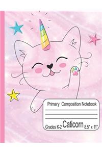 Caticorn Primary Composition Notebook Grades K-2 8.5