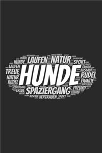 Hunde: Notizblock - Notizbuch - DIN A5, 120 Seiten - Liniert, Lined, Linien - Notizen, Termine, Planer, Tagebuch, Organisation - Wortwolke Geschenk