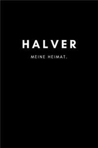 Halver: Notizbuch, Notizblock, Notizheft, Notizen, Block, Planer - DIN A5, 120 Seiten - Liniert, Linien, Lined - Deine Stadt, Dorf, Region und Heimat