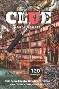 Clue Score Sheets