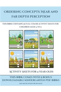 Activity Sheets for 4 Year Olds (Ordering concepts near and far depth perception)