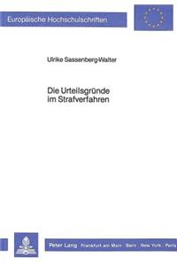 Die Urteilsgruende Im Strafverfahren