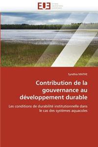Contribution de la Gouvernance Au Développement Durable