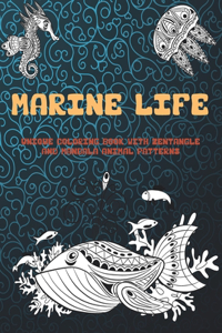 Marine life - Unique Coloring Book with Zentangle and Mandala Animal Patterns