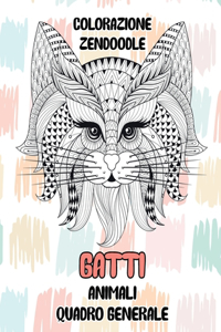 Colorazione Zendoodle - Quadro generale - Animali - Gatti