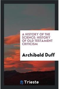 History of Old Testament Criticism