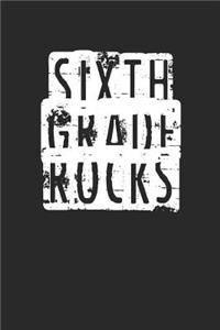 Back to School Notebook 'Sixth Grade Rocks' - Back To School Gift for Her and Him - 6th Grade Writing Journal