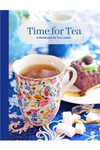 Time for Tea- Blue Yellow and Pink Floral Tea Cup- A Blank Notebook Journal for Tea Lovers