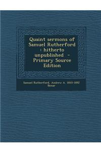 Quaint Sermons of Samuel Rutherford