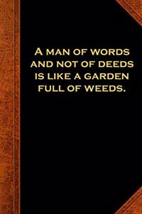 2020 Daily Planner Ben Franklin Quote Man Word Deeds Vintage Style 388 Pages