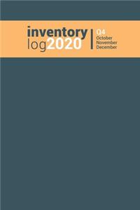 inventory log 2020 Q4 October - November - December