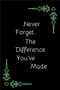 Never Forget The Difference You've Made