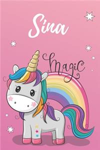 personalisiertes Notizbuch Einhorn / Journal / Malbuch / Tagebuch / Kritzelbuch / DIN A5 / Geschenk Sina