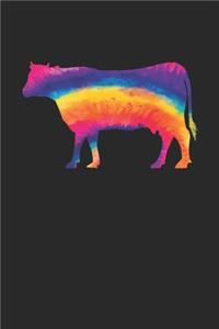 Tie Dye Cow Notebook - Cows Gift - Vintage Cow Lover Journal - Tie Dye Diary for Cow Lovers Zookeepers Endangered Animal Activists